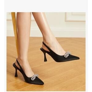 P. MSRP $64 NIB TRARY RHINESTONE BOW SLINGBACK KITTEN HEELS ♡SIZE  7.5♡